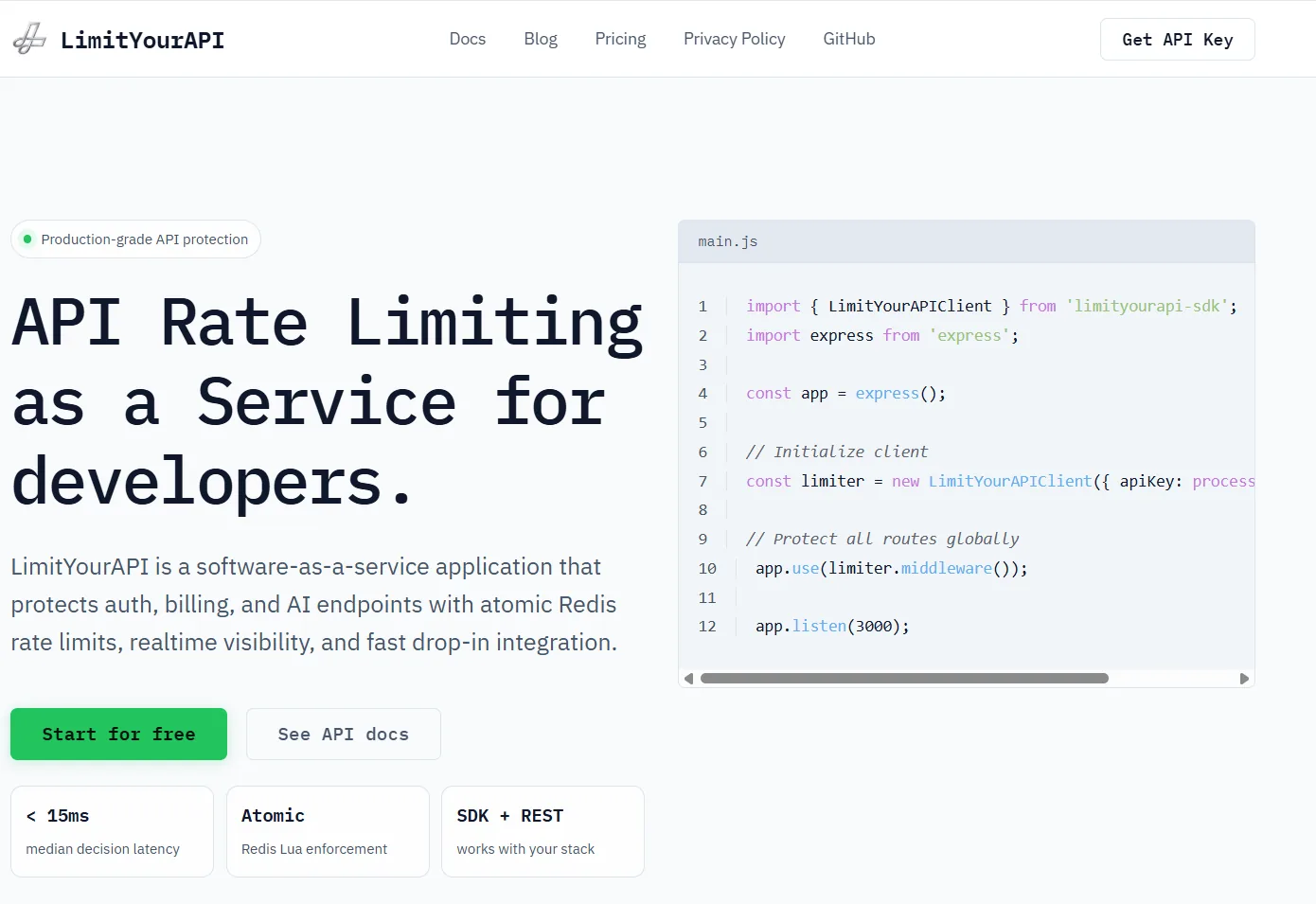 Screenshot of LimitYourAPI